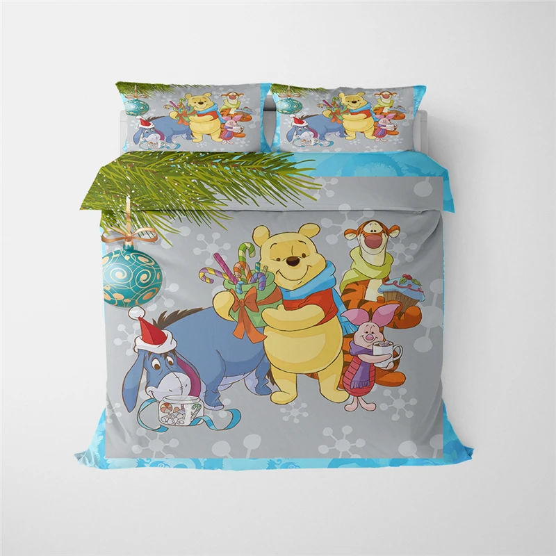 

Disney Christmas Bedding Set Mickey Minnie Gift Soft Home Textiles Bedroom Queen King Size Children Couple Student Bed Set