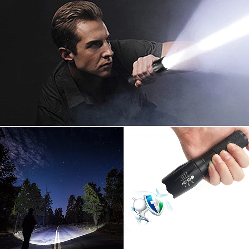 

Hunting Led Flashlight Ultra Bright Waterproof Torch T6/L2/V6 zoomable 5 Modes tactiacl flashlight use 18650 battery