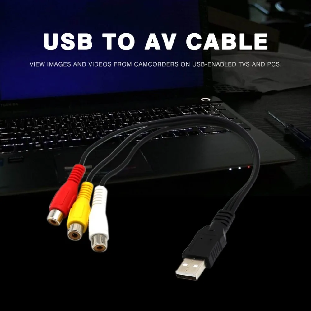1 5 м футов USB штекер А-3 RCA AV A/V ТВ адаптер Шнур кабель на 3RCA аудио-видео для