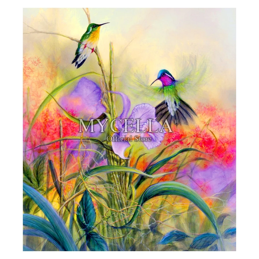 Мультфильм 5D Diy алмазная живопись мультфильм вышивка колибри и цветок рукоделие