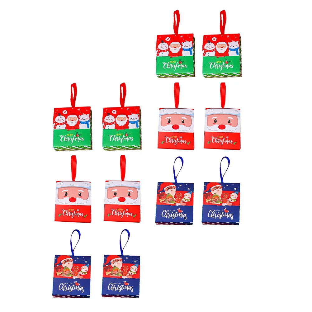 

12Pcs Xmas Packing Box Portable Paper Gift Box Creative Hand Candy Bag Party Gift Holder