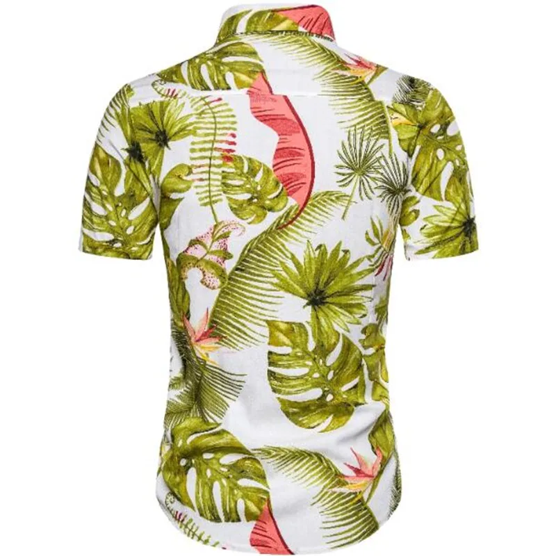 

Men's fashionable new European and American style shirt personality casual short-sleeved lapel printed shirt