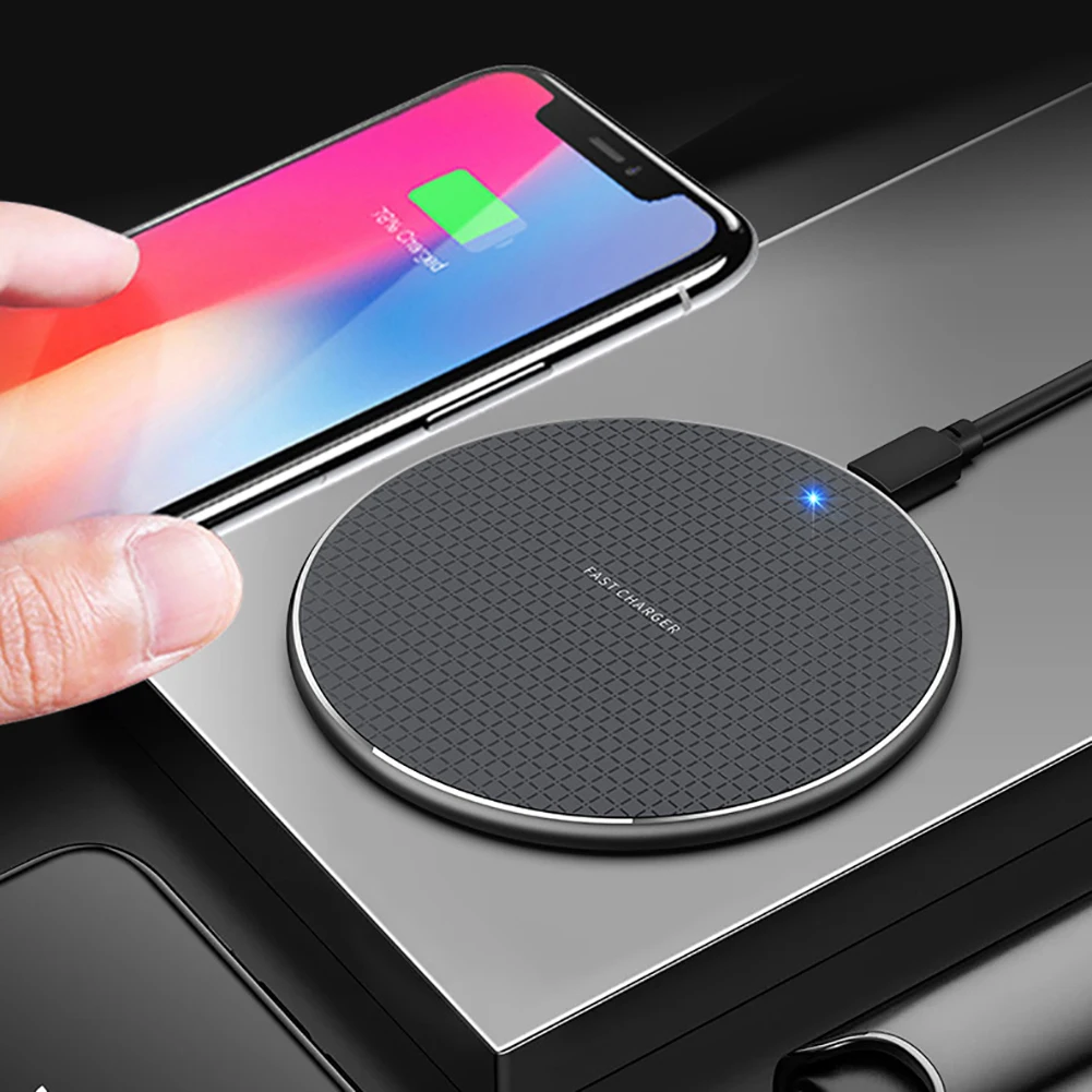 Настольное Беспроводное зарядное устройство Qi 10 Вт для iPhone X/XS Max XR 8 Plus зеркальная