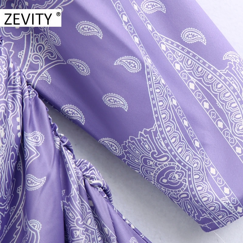 ZEVITY Новое Женское винтажное платье орехи кешью Печать Повседневная тонкая