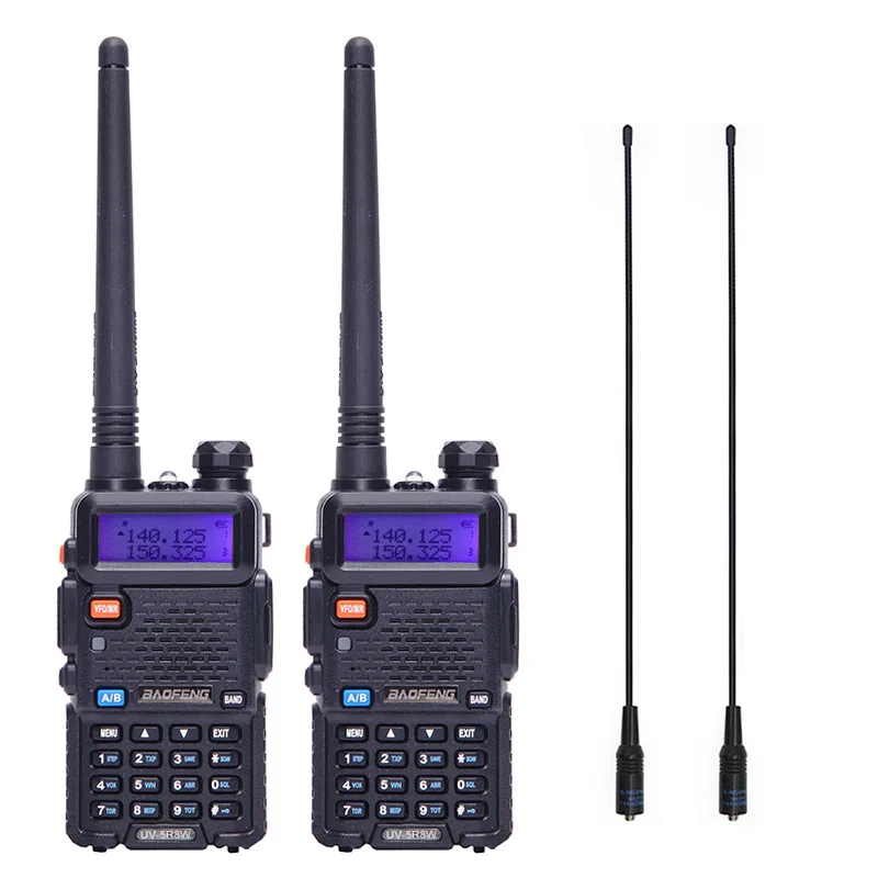 with antenna 2 шт BaoFeng UV-5R портативная рация VHF/UHF136-174Mhz& 400-520Mhz Двухдиапазонная двухсторонняя рация Baofeng uv 5r портативная рация uv5r - Цвет: with antenna