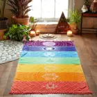 Коврик для медитации, йоги, полотенца, мексиканские чакры, кисточки, полосатый напольный коврик, кисточки, гобелен 150 см, 70 см, цветной искусственный гобелен