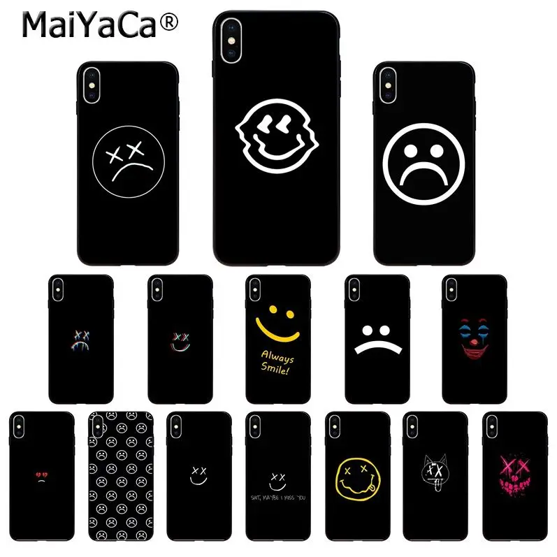 

MaiYaCa Sad boy happy face TPU Soft Silicone Phone Case for iPhone X XS MAX 6 6S 7 7plus 8 8Plus 5 5S XR 11 11pro max