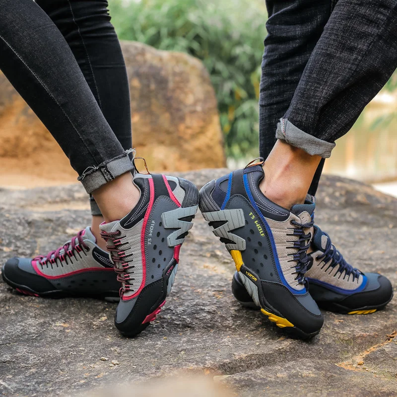 

2021 Platform Non-slip Hiking Shoes Men Outdoor Waterproof Sneakers Men Breathable Couple Trekking Sport Shoes Camping Shoes Men