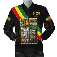 tessffel ethiopia county flag reggae africa tribe lion retro 3dprint menwomen winter coat casual windbreaker bomber jacket a2