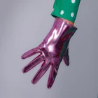 Латексные короткие перчатки из искусственной лакированной кожи 8 дюймов 21 см блестящие серебристо-розовые длинные женские кожаные перчатки WPU276