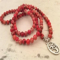 6mm red imperial jasper gemstone 108 beads mala bracelet healing energy fengshui chakas bless natural unisex handmade