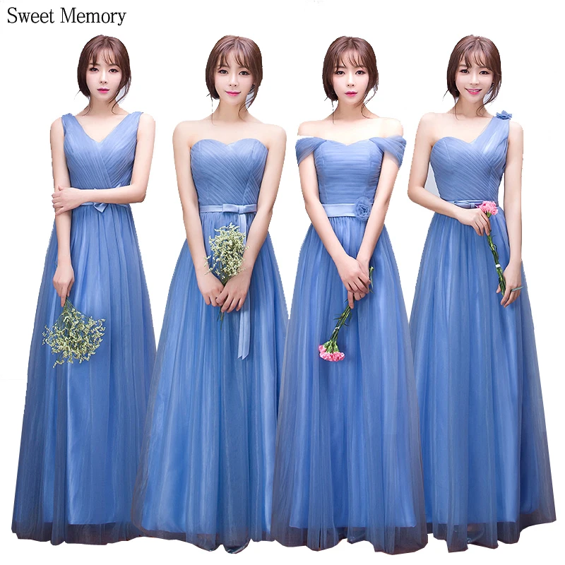 

J185 Custom Made Champagne Bridesmaid Dress 2021 Summer Sexy Woman Strapless Vestidos Lace Up Tulle Long Party Robe Sweet Memory