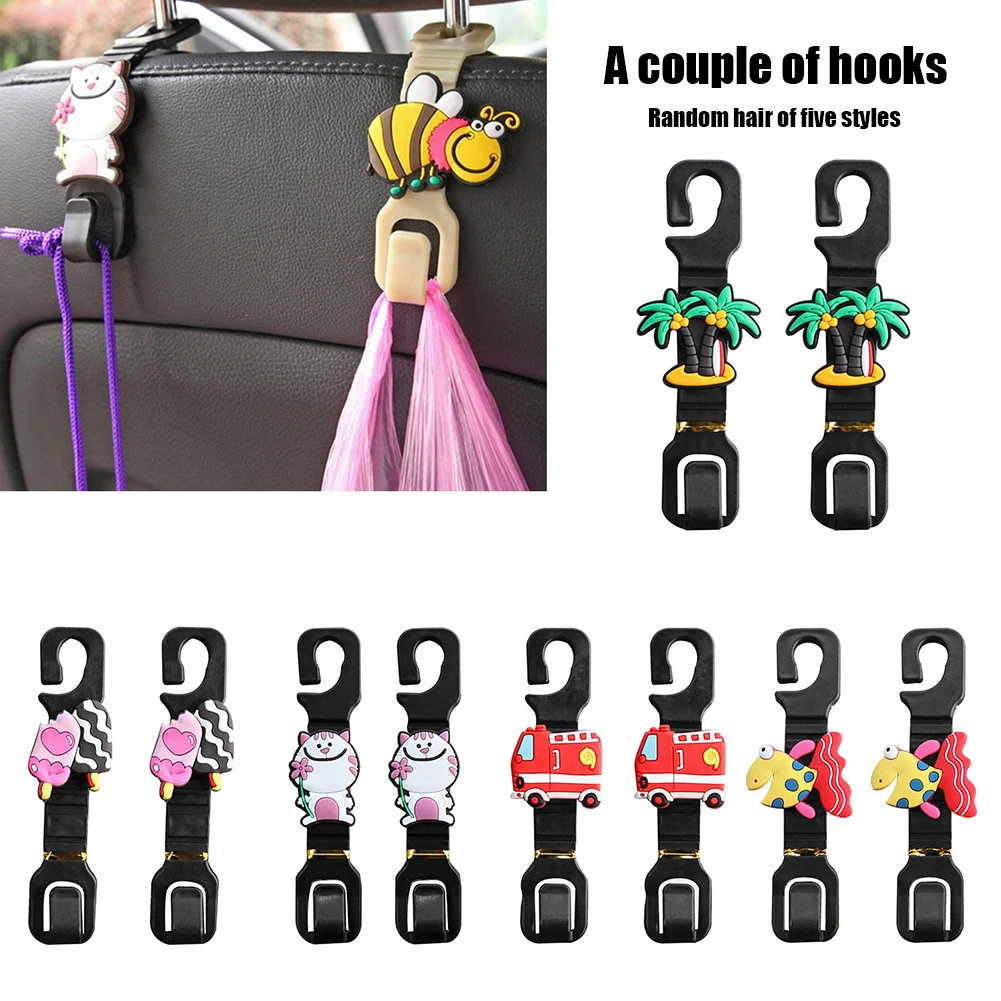 

Car Rear Seat Hook Headrest Hanger Decoration Womens Cute Cartoon Car Interior Accessories