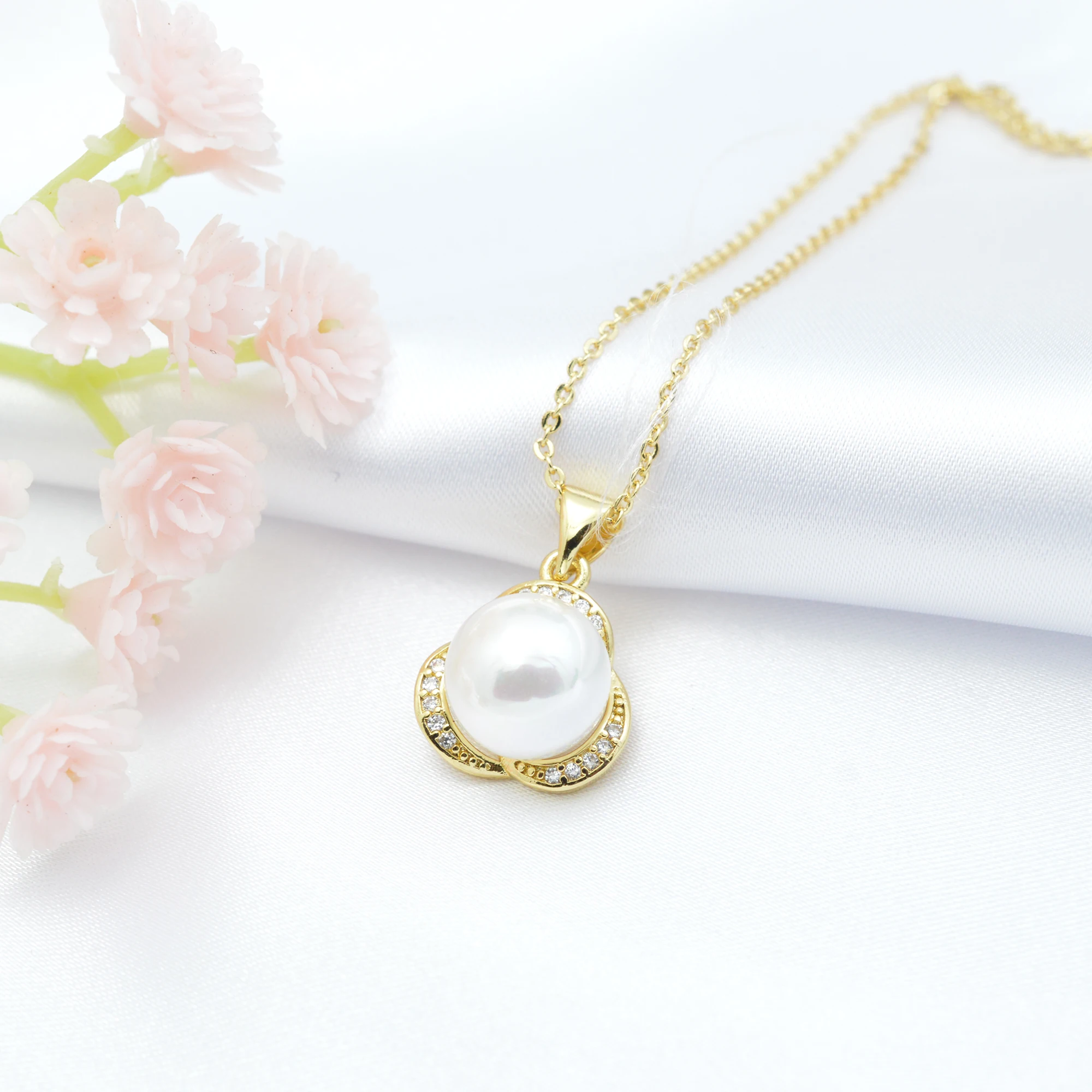 

Hongwaysp luxury Noble jewelry charming Lilac Flower set of shell pearl pendant& earring &ring
