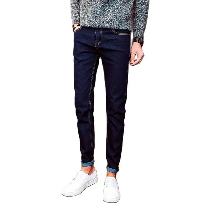 Джинсы мужские рваные в байкерском стиле модные облегающие брюки из денима для