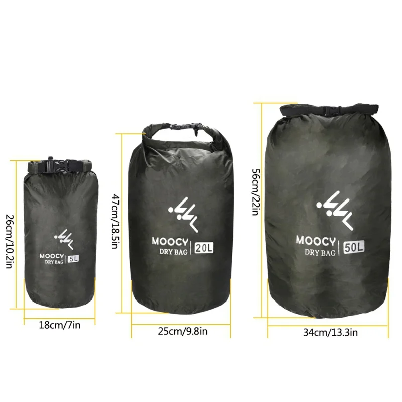 

5L/20L/50L LightweightWaterproof Dry Bag Roll Top Sack Rafting Boating Kayaking Swimming Dry Organizer Beach Fishing Storage Bag