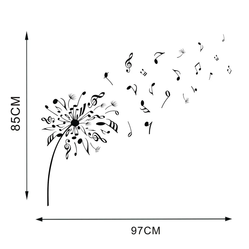 

1 *Wall Sticker 97*85 Cm Music Note Flower Wall Sticker Wall Art Decal Home Interior Decoration 100% Brand New And High Quality