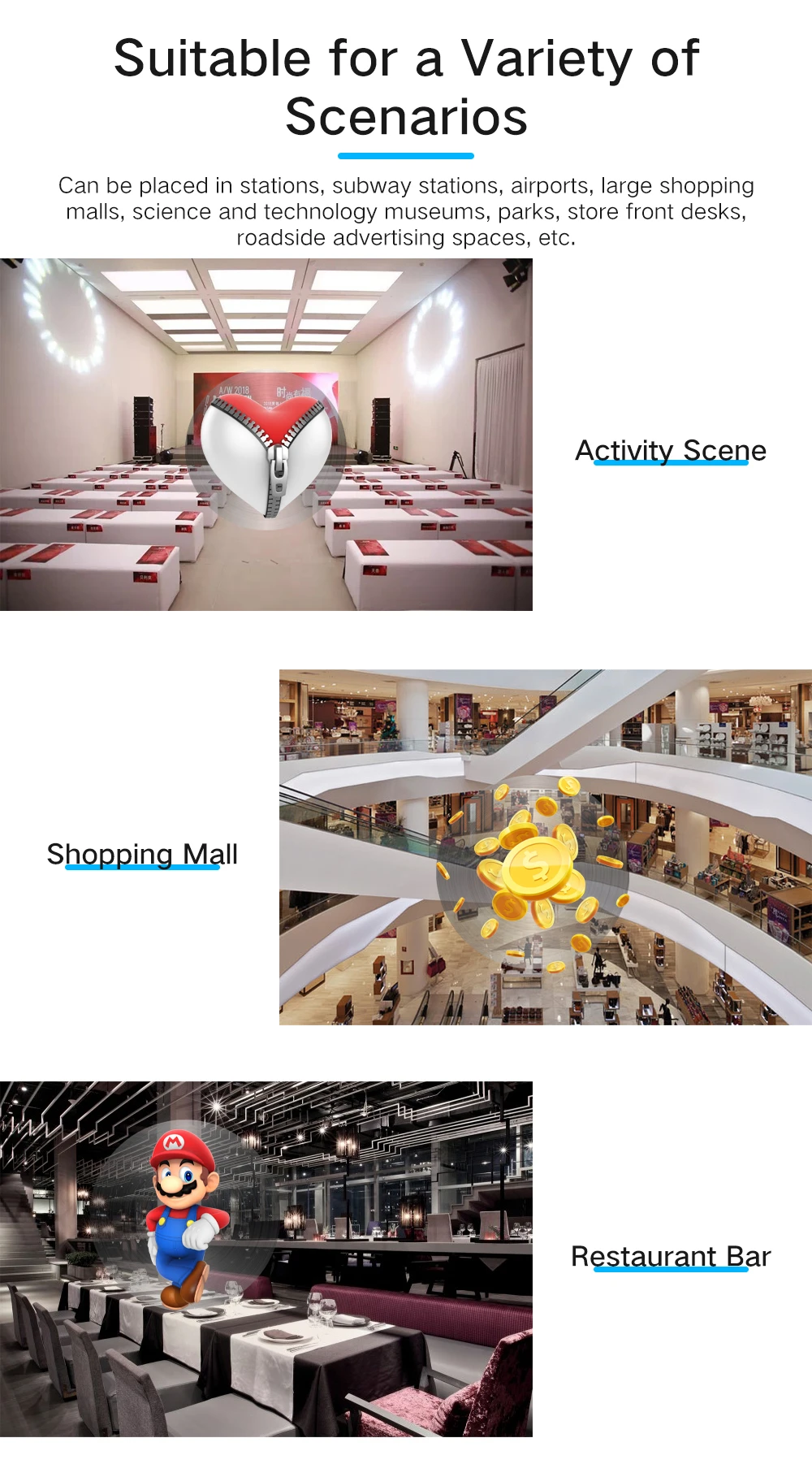 ZIoT HD Z3D60/70 60/68cm Wifi 3D Holographic Projector Hologram Player LED Display Fan Advertising Light