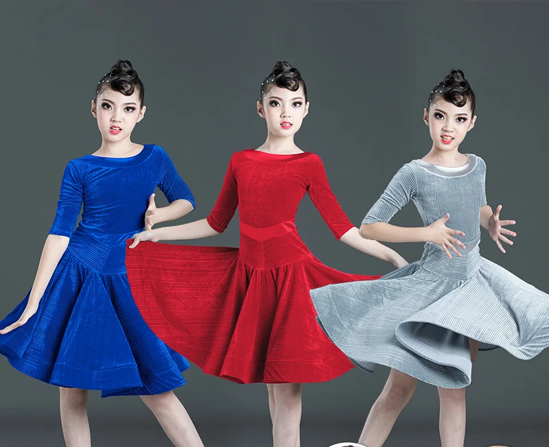 Платье детское бархатное с длинными рукавами для латиноамериканских