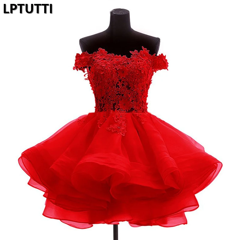 

LPTUTTI Applique Lace Beading New Sexy Woman Social Festive Elegant Formal Prom Party Gowns Fancy Short Luxury Cocktail Dresses