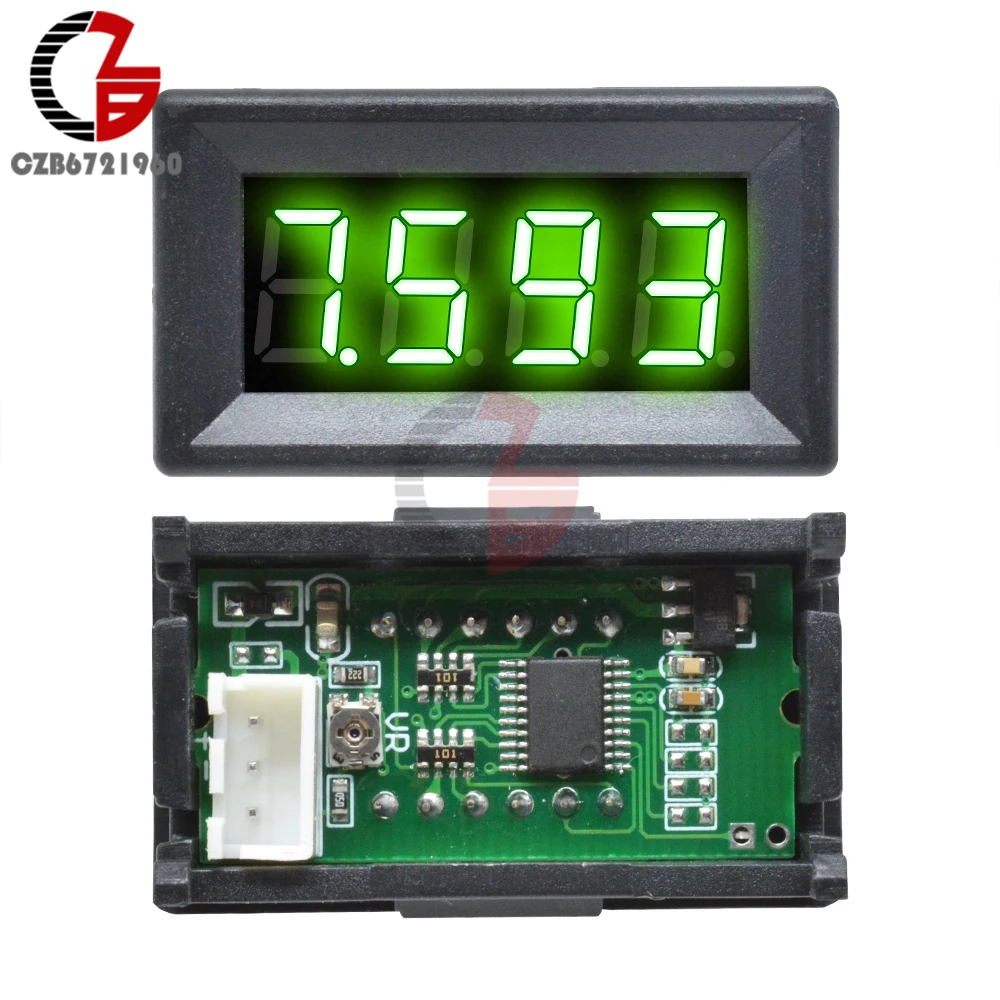 4 Digit 0-100V DC LED Digital Voltmeter 4 Bit 3 Wire Car Motorcycle Voltage Meter Lithium Battery Volt Tester Detector Monitor