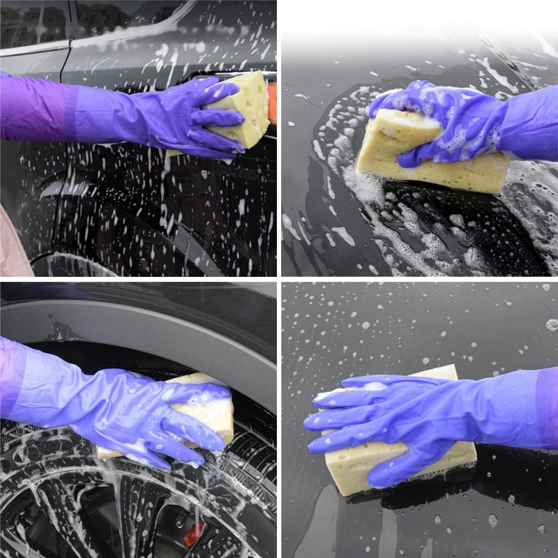 

Cleaning Gloves Kitchen Dishwashing Glove Extended Waterproof Rubber Gloves N0HF