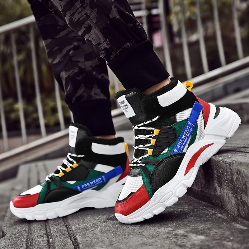 

Men Boots Sneakers All Mens Casual Leather Non-slip Winter Shoes Male Botas Zapatillas Hombre Plus Velvet Footwear Basket Homme