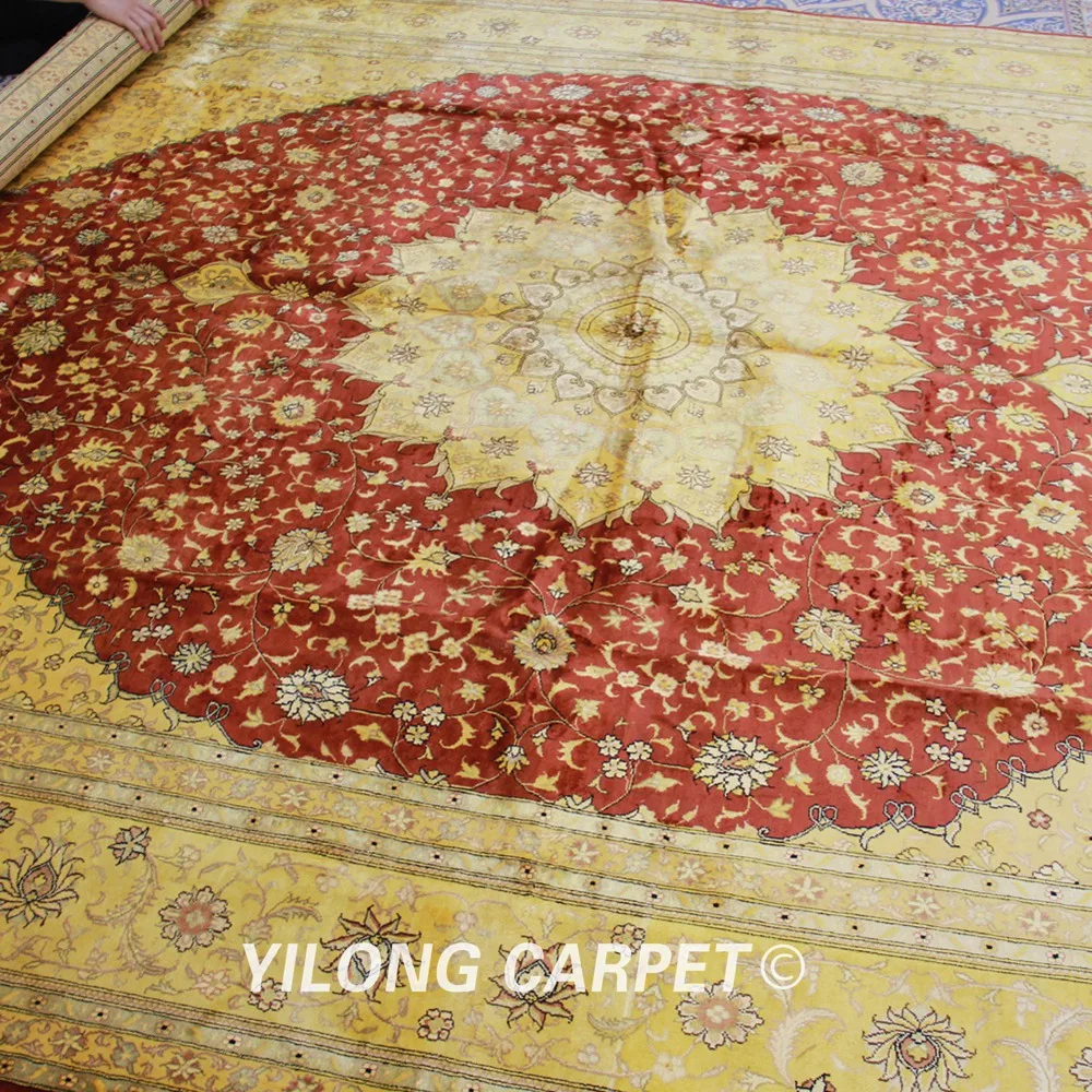 Koop Yilong 9'x12 'Antieke Klassieke Perzisch Tapijt Grote Rode Medaillon Vantage Traditionele Tapijt Ontwerpen (0901)