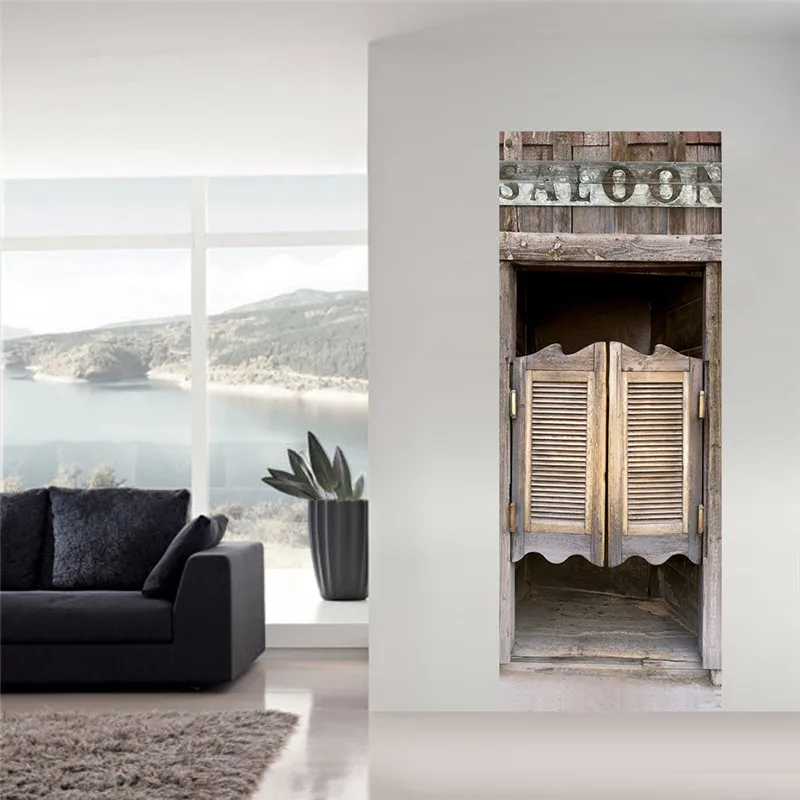 Ретро Бар Пуш-Ап двери Стикеры в ковбойском стиле Стиль Кухня Водонепроницаемый
