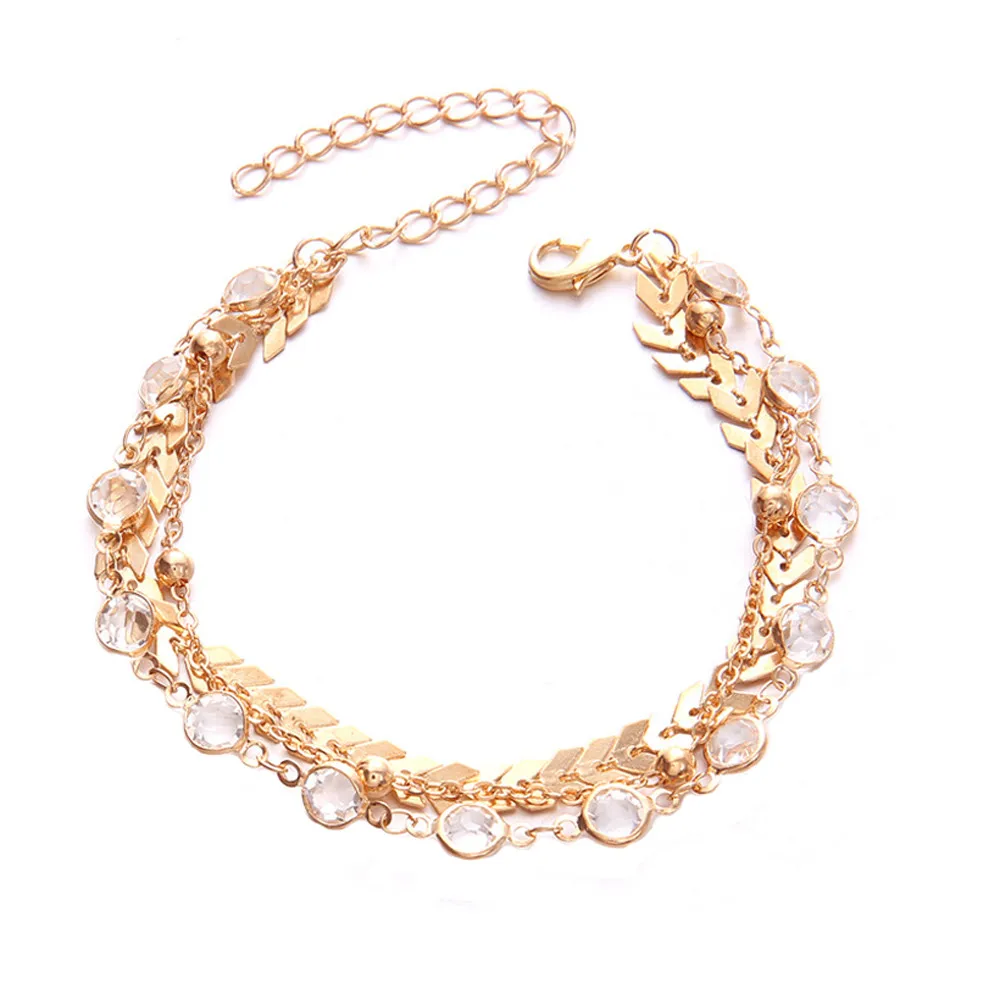 Многослойный браслет на ногу ювелирные изделия пляжный бусины бохо готический