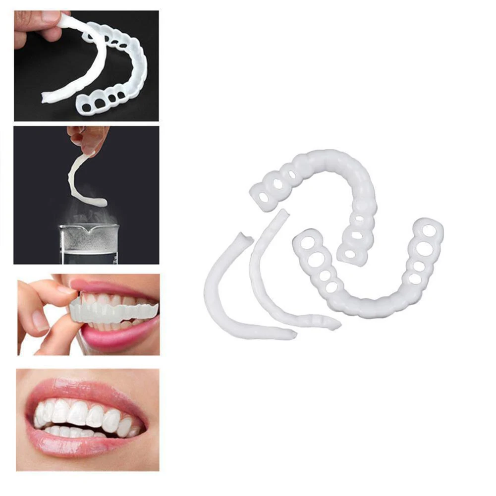 

1 Set Teeth Whitening Silicone Denture Care Teeth Fake Tooth Cover Teeth Brace Whitening Cover Teeth Veneer