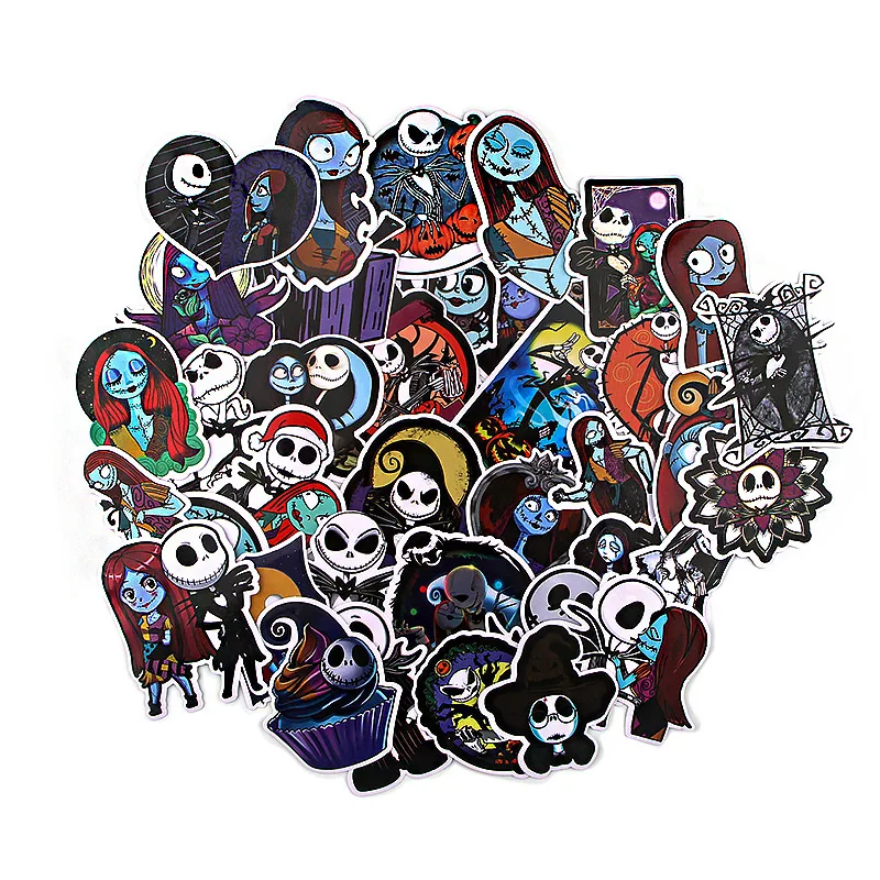 

C537 36pcs Cartoon Horror Stickers Waterproof Skateboard Travel Decals Motorcycles Phone Laptop Luggage Stickers