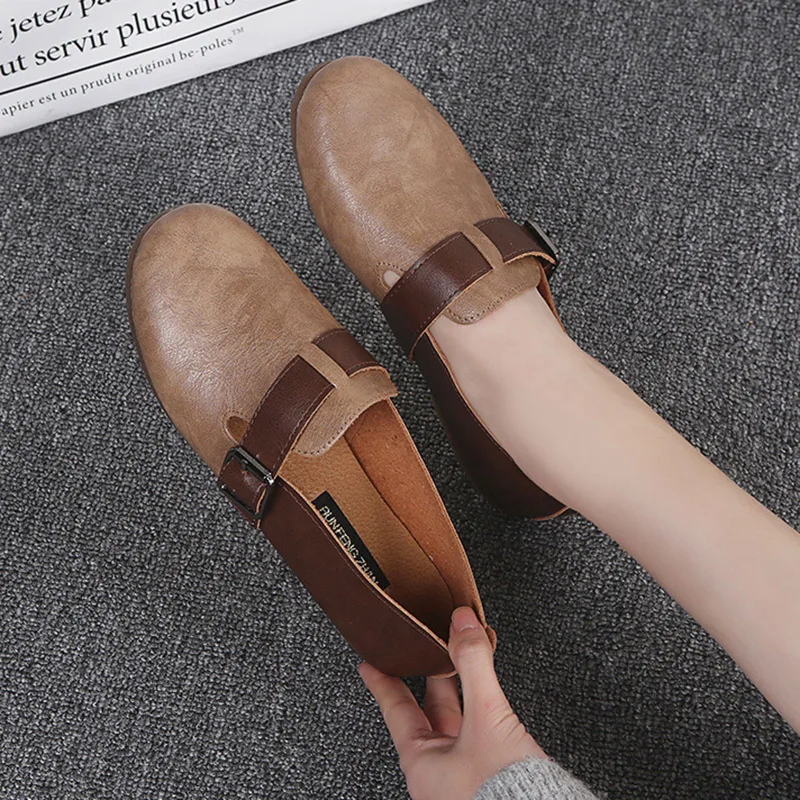 Женские туфли на плоской подошве в стиле ретро без застежки броги оксфорды обувь