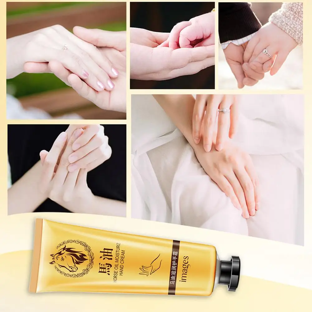 

1PC Anti-Aging Horse Oil Moisturizing Hand Cream Peeling Whitening Anti-crack Non-greasy Dry Skin Care Cream For Hand And Foot