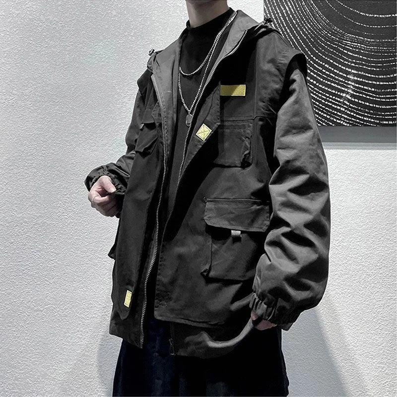 Куртка Techwear Мужская в стиле хип-хоп тренд Корейском красивая универсальная