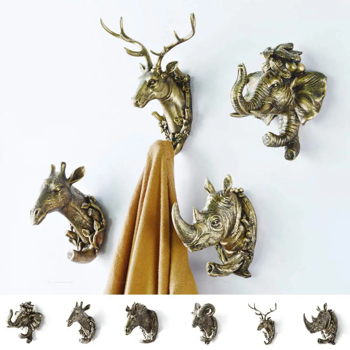 

Вешалка для ключей креативная Ретро крючок для одежды, держатель для ванной комнаты дома крепкие бесшовные крюка декоративный крючок Творч...