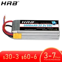 hrb lipo battery 6s 22 2v 5000mah 5200mah 50c xt90 ec5 xt60 t xt90s as150 xt150 rc airplanes helicopters car boat truck parts