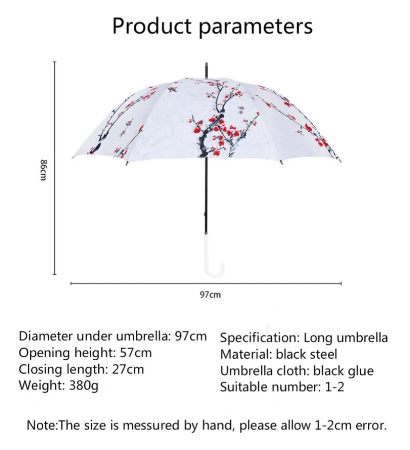 Китайский древний длинный зонтик от дождя и солнца женский складной с