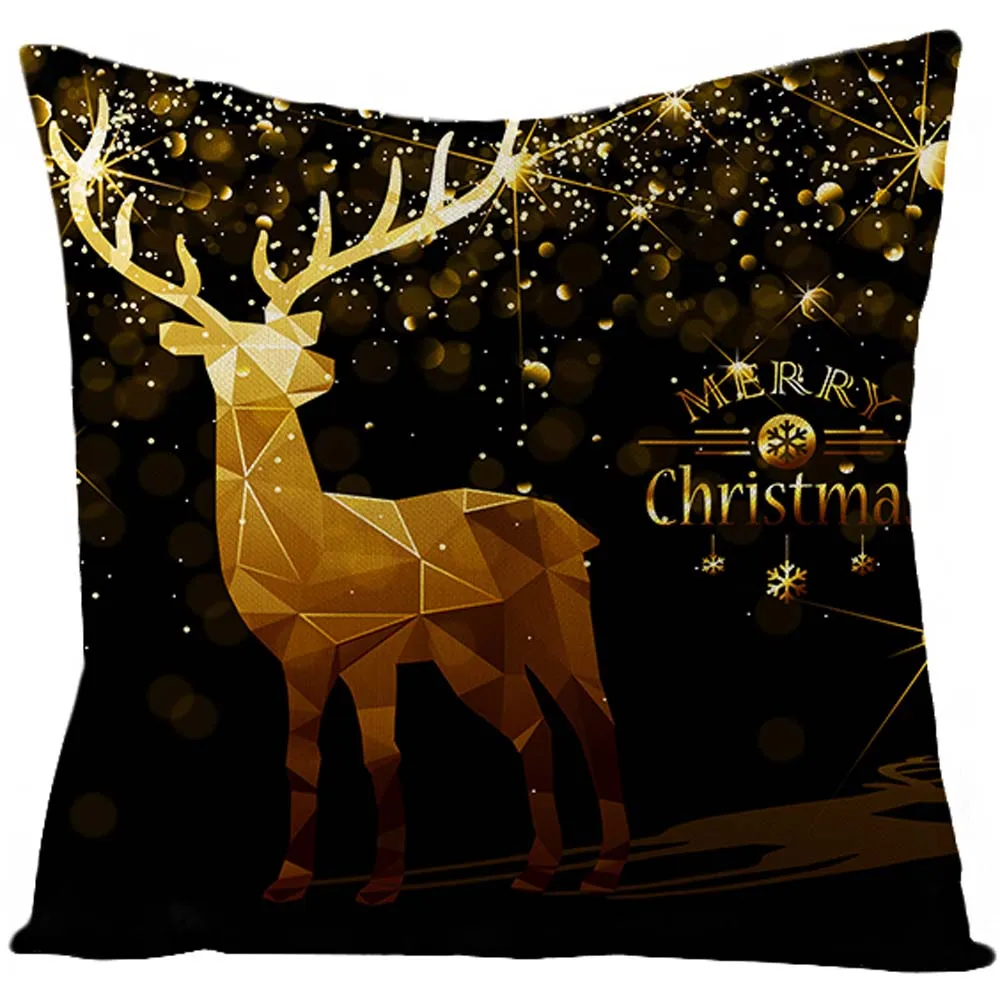 Funda de asiento de alce de Navidad, decoraci&oacute;n de sof&aacute; de fiesta de Navidad, 45x45cm-5