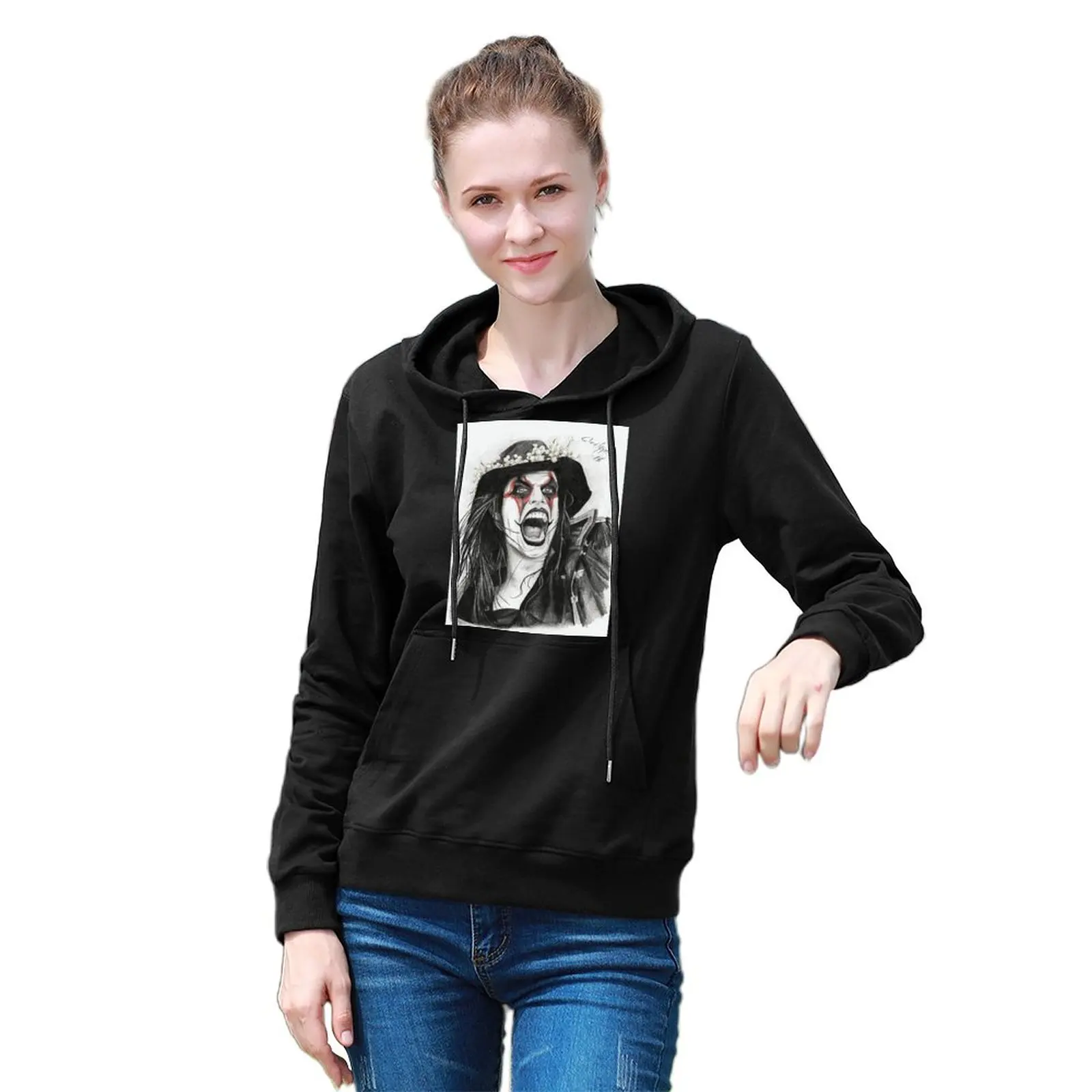 

Band Screaming Pullover Hoodie Rock Roll Streetwear Winter Hoodies Long Graphic Cotton Hoodie Trendy Womens Over Sized
