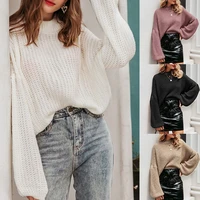 2021 solid o neck pullover sweater autumn winter basic oversize thick womens sweater female elegant all match trendy clothes