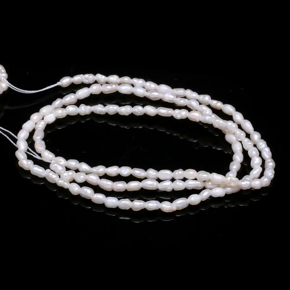 

A Natural Freshwater Pearl White Rice-shaped Loose Beads 2-2.5 mm For Jewelry Making DIY Bracelet Earring Necklace Accessory