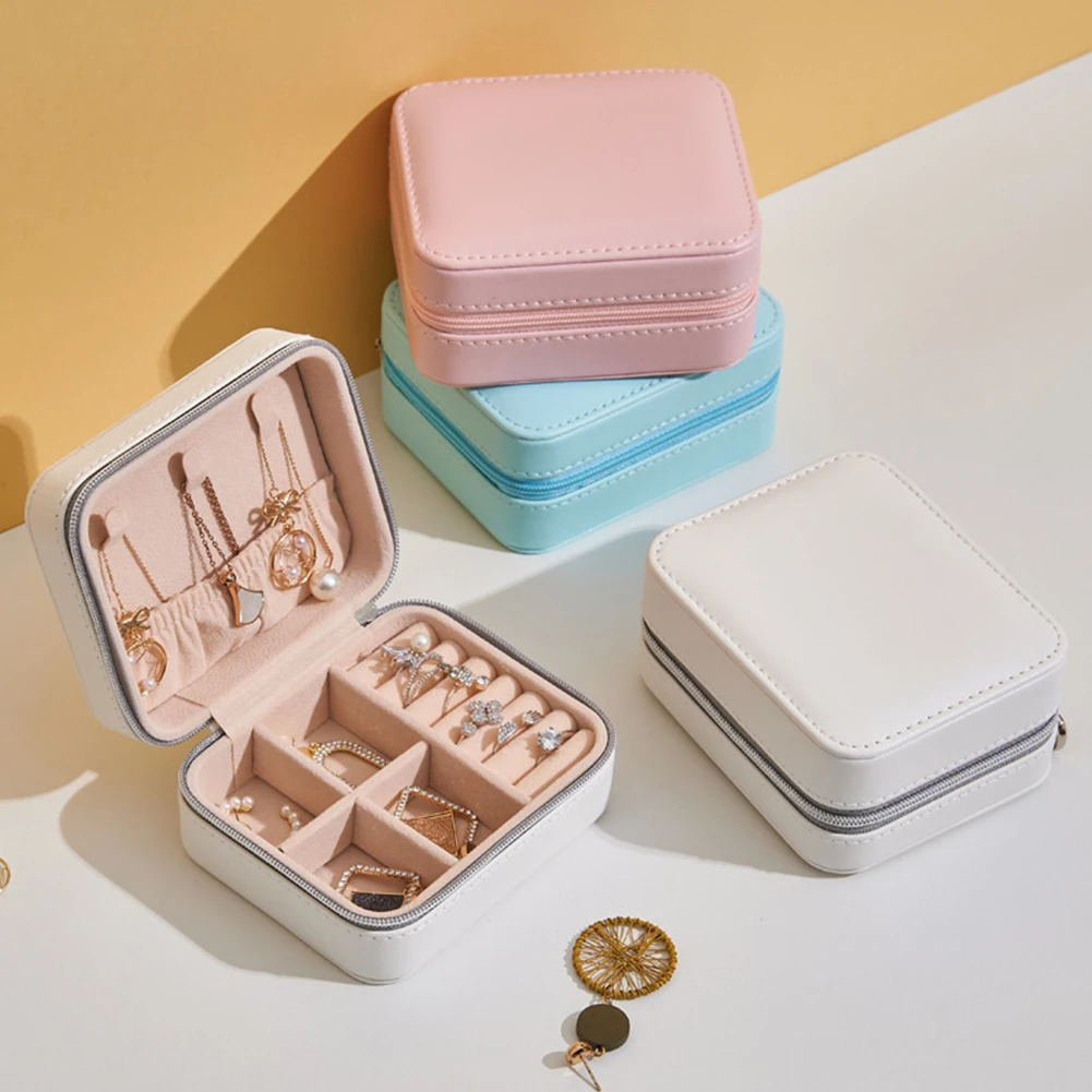 Кожаная Шкатулка для ювелирных изделий многофункциональный дорожный бокс