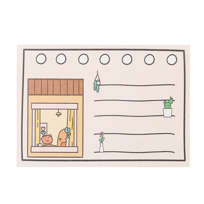 Блокнот SIXONE 50 листов для записей с мультяшной девушкой корейский студенческий