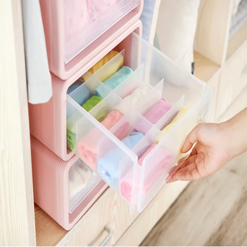 Пластиковый ящик для хранения нижнего белья бюстгальтер носки Органайзер
