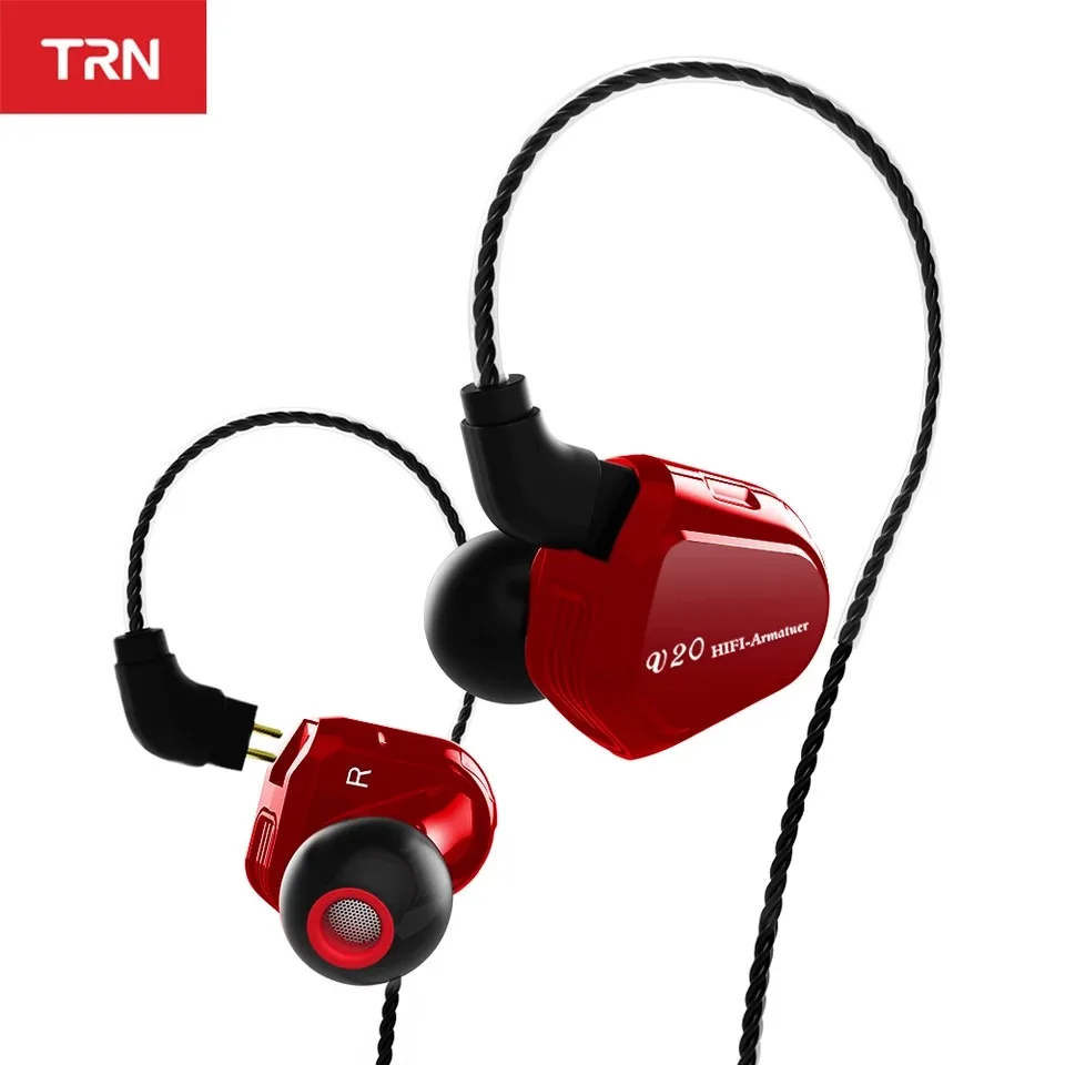 Новинка 100% гибридные наушники вкладыши TRN V20 1DD + 1BA Hi Fi DJ монитор спортивные для