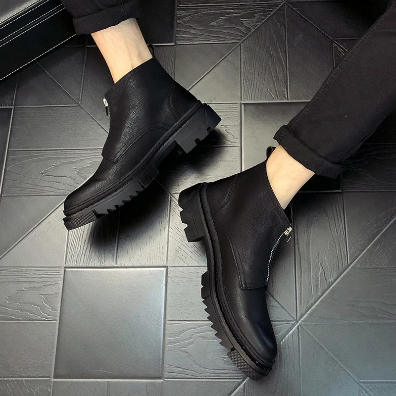 Jual Fashion Chelsea Sepatu Untuk Pria Sepatu Bot Tinggi Atas Bisnis Kantor Kasual Sepatu Musim Semi Musim Gugur Baru Kasual Kulit Boots Pria Sepatu