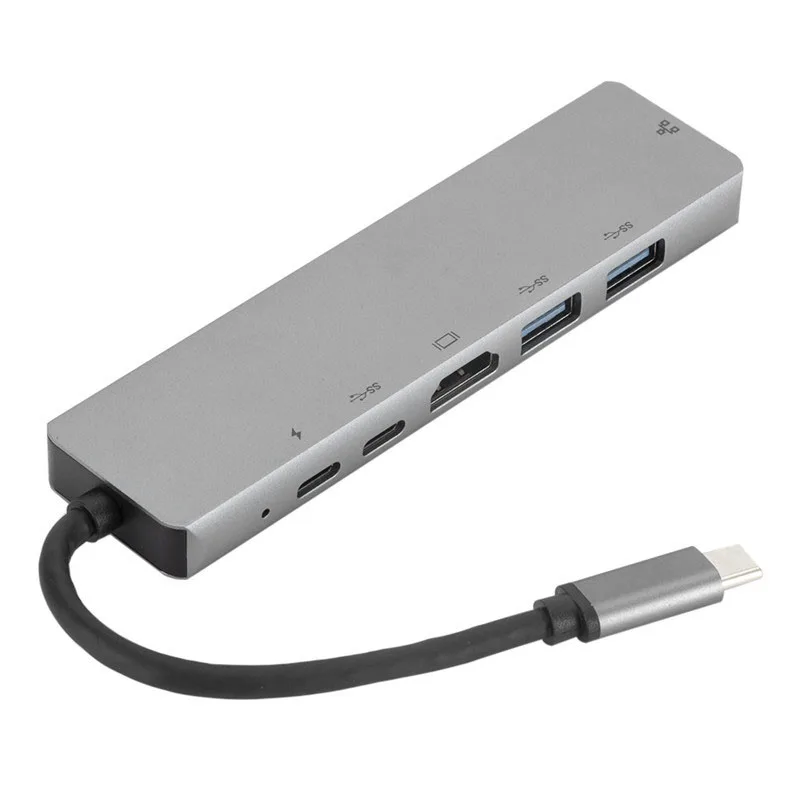 6 в 1 концентратор Usb Type C Hdmi 4K для Gigabit Ethernet Rj45 Lan адаптер Pro Thunderbolt зарядное