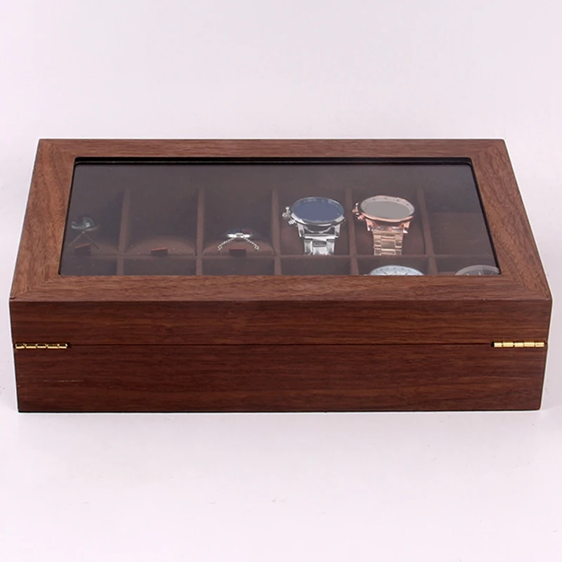 

Upgraded Watch Box,Jewelry Organizer Holder Jewelry Display Box Necklace Storage Organizer with Top Glass