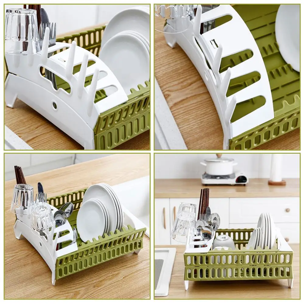 Полка столовая посуда органайзер для хранения на кухне складное блюдо держатель